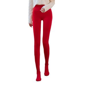 Calcetines deportivos de invierno para mantener el calor, medias largas sexis de Color rojo, pantimedias para chicas jóvenes, medias de calle para bailar