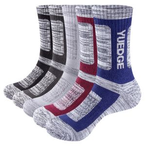 Sports Socks YUEDGE Men Socks Breathable Cotton Cushioned Crew Work Boot Sports Hiking Athletic Socks Winter Thermal Socks 5 Pairs 37-46 EU 231102