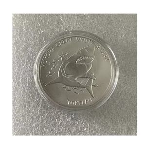 Spot Animal Coin Shark Moneda conmemorativa Medalla conmemorativa Moneda de plata British Queen's Head Crafts Collectibles.cx