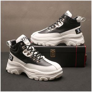 Printemps automne créateur de mode hommes blanc affaires chaussures décontractées lumière douce luxe haut baskets bout rond vulcanisé à lacets Masculinas bottes Y36