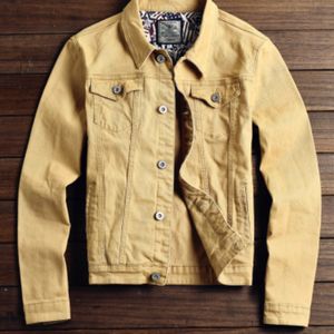 Printemps Automne Rouge blanc Noir Jaune vert armée Jeans Veste Hommes Slim Streetwear Denim Veste Hip Hop Bomber Veste Homme 201127