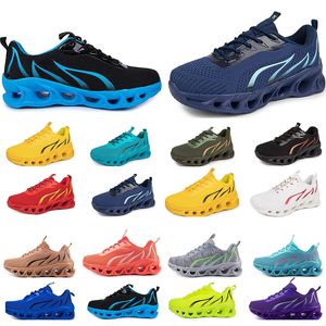 Primavera hombres mujeres zapatos zapatos para correr moda deportes zapatillas de deporte adecuadas Ocio con cordones Color negro blanco bloqueo antideslizante tamaño grande GAI 12