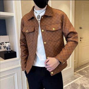 Printemps nouveau concepteur de luxe noir veste Bomber polo veste à carreaux manteau d'extérieur mode hombre décontracté street outwear revers avec poches bouton vêtements