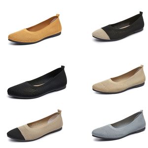 Chaussures à semelle souple et bout pointu pour femmes, couleur unie, décontractées, respirantes, en tricot, nouvelle collection printemps/été 2024