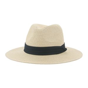 Primavera Verano Paja Panamá Sombrero de playa para mujeres Hombres Sombrero de sombra Sombreros de ala pequeña Mujer Hombre Gorra de protección solar Gorras para niñas Sombrero para el sol para mujer Sombreros para el sol al por mayor 14 colores