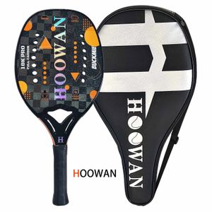 Squash Racquets Hoowan Buckmie Brand 18K Pro Beach Tennis Racket Fibre en fibre de carbone pour Advanced Offensive 20mm Light Aspice 231020