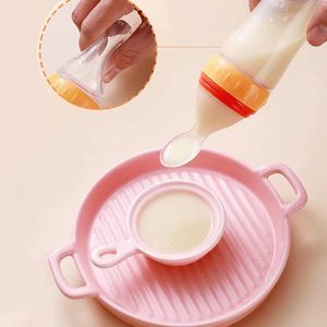 Presser le biberon en silicone né bébé formation riz céréales alimentaire cuillère supplément mangeoire sûr vaisselle utile pour les enfants 240304