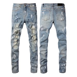 SS24 M9530 Jeans pour hommes Marque Skinny Slim Fit Lavé Matériau de revêtement De luxe Denim Élastique Moto Hommes Original TOP Designer SZ28-40