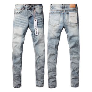 SS24 PURPLE9053 Jeans para hombre Marca Skinny Slim Fit Material de revestimiento lavado Denim de lujo Elástico Motocicleta Hombres Original TOP Designer SZ28-40