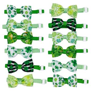 St. Patrick's Day Dog Bowtie Lucky Green Clovers Patterns Irish Festival Holiday Party Pets Supply