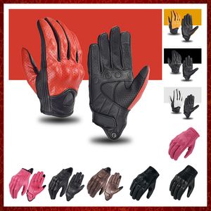 ST466 Real Leather Gloves Summer Motorcycle Gloves Men Cycling Gloves Breathable Moto Biker Glove Motorcyclist Accessories