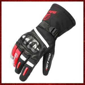 ST752 Hombres Mujeres Guantes de invierno Motociclismo Cálido Impermeable A prueba de viento Guantes de esquí reflectantes Protector de puño de fibra de carbono