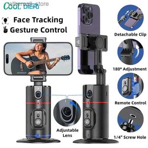 Stabilizers COOL DIER 2023 New 360 Rotation Gimbal Stabilizer Desktop AI Automatic Tracking gimbal With Remote shutter For Smartphone Tiktok Q231116