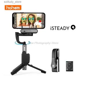 Stabilisateurs Stabilisateur de joint universel portatif Hohem iSteady Q tige d'extension de bâton de selfie pour téléphone portable trépied réglable avec télécommande pour smartphone Q240319