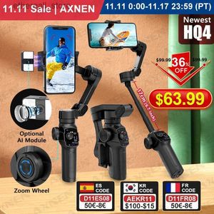 Stabilizers Newest AXNEN HQ4 3-Axis Handheld Gimbal Optional AI Smart Tracking Smartphone Stabilizer for iPhone 14 Pro Vlog Q231116