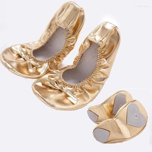Etapa desgaste 1 par mujeres oro lienzo danza del vientre zapatos planos ballet gimnasia estilo baile accesorios de pajarita