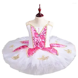 Wear 2024 Ballet Dress Girls Tutu Femmes Dance Gold Lace Ballerina Diamond Performance Costume Performance Costume