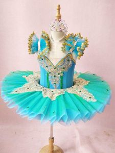 Stage Wear Adulte Enfants Professionnel Ballet Tutus Vert Classique Performance Vêtements Filles Gymnastique Danse Robe Enfants Swan Lake