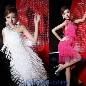 Stage Wear Adulte Dames Sexy Party Ballroom Latin Tango Moderne Jazz Rumba Salsa Robe De Danse Jupe Pratique Fringe Gland 8 Couleurs