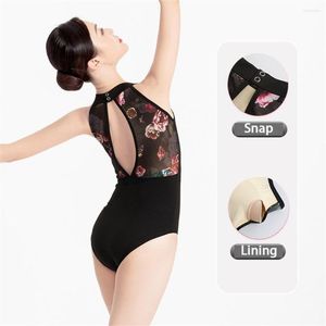 Stage Wear Volwassen Vrouwen Ballet Turnpakje Korting Sexy Kant Mesh Hoge Hals Open Back Dance Halter Gymnastiek Te koop