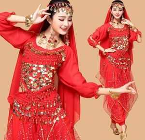 Stage Wear Arabe Sequin Belly Dance Costume Bollywood Plus Size 9pcs Set Womens Dancing Sets 6 Couleur