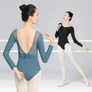 Portez des justaucorps de ballet pour femmes adultes croix en V V ballerine danse gymnastique en nylon en nylon bodys combinaisons avec doublure intérieure