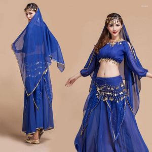 Escenario desgaste trajes de danza del vientre conjunto para mujeres Bollywood Clothng Halloween Carnival Bellywood Dancewear Dancer Traje