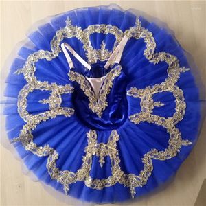 Vêtements de scène bleu ballerine robe lac des cygnes Costume de danse enfant enfant adulte crêpe Tutu pour filles Ballet jupe professionnelle