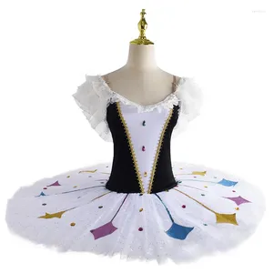 Stage Wear Costumes de jupe tutu de ballet pour enfants Costumes de performance de cygne blanc Vêtements de danse Costume Justaucorps pour filles