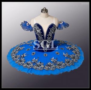 Disfraz de tutú de ballet clásico para escenario, a la venta, para adultos, mujeres, niños y niñas, tutús profesionales azul AT1055B
