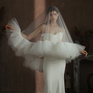 Vêtements de scène Accessoires de danse Voile de mariée à volants Fil moelleux