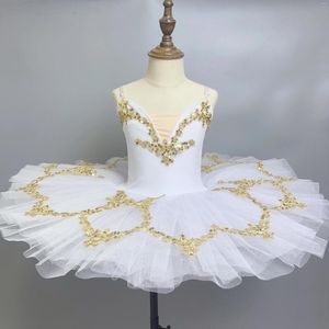 Ropa de escenario para niños niñas Swan Lake Ballet Ropa de baile adulto panqueque bailarina figura patinaje vestido niños tutú profesional