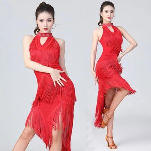 Stage Wear Fringe Latin Dance Tops pour femmes Robe sexy Costume Samba Tango Compétition Performamnce Salsa Lady