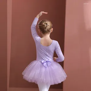 Escenario ropa gimnasia ballet leotard para bebés niños pequeños niñas pequeñas espesas espesas de manga larga de manga larga de manga larga