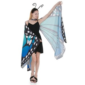 Desgaste de la etapa mariposa para niñas niños disfraz Hada chal disfraz accesorio satén tela mariposa Arco Iris alas