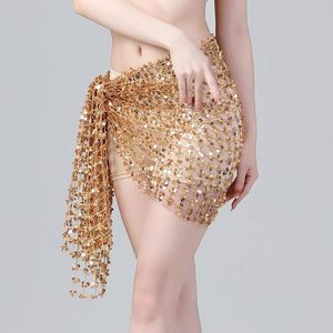 Stage Wear Hollow Belly Dance Hip Scarf Wemen Paillettes Arabe Latin Sexy Ceinture Wrap Jupe 12 Couleurs