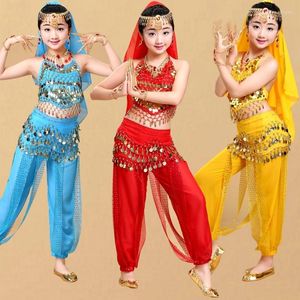 Ropa de escenario para niños, traje de danza del vientre Oriental para niños, ropa de bailarina, Bollywood para niñas, mujeres y adultos