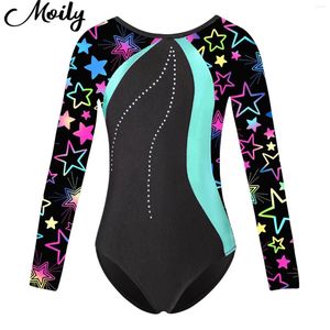 Vêtements de scène enfants filles Ballet justaucorps Sport danse entraînement à manches longues gymnastique Yoga patinage combinaison body Costumes