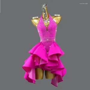 Stage Wear Latin Dance Competition Robe Dancewear Jupe Femme Top Costume Femme Urban Standard Ballroom Fille Costume Ligne Vêtements Utilisation