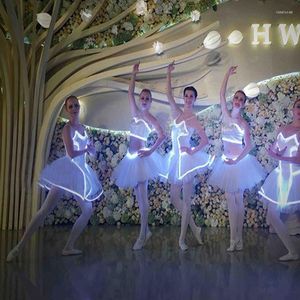 Desgaste de la etapa Luminiscencia Light Up Led Fluorescencia Vestido de baile Go Professional Ballet Tutu Falda Ropa para niños