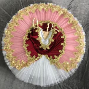 Vêtements de scène Ballet professionnel Tutu enfants filles rouge lac des cygnes vêtements de danse adulte crêpe fille ballerine robe Costumes