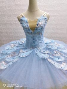 Stage Wear Professional Blue Bird Variations Ballet TUTU Dress Competition Costume Adulte Enfants Light Custom