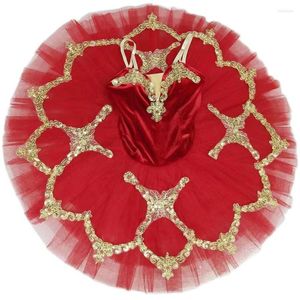 Vêtements de scène jupe Tutu de Ballet rouge Costumes de danse du ventre professionnels vêtements de Performance hauts en velours