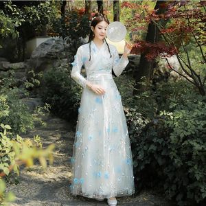 Desgaste de la etapa Traje tradicional chino antiguo Hermosa danza Hanfu Princesa Vestido de hada de las flores Película de televisión Ropa de cosplay