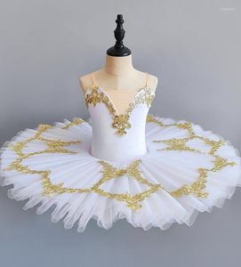 Desgaste de la etapa Blanco Rosa Profesional Tutu Ballet Niño Cisne Lago Disfraces Niños Panqueque Bailarina Vestido Para Niñas