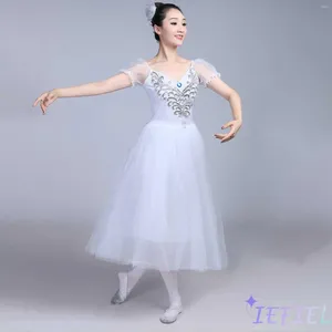 Stage Wear Femmes Ballet Danse Multi Couches Tulle Tutu Robes Swan Lake Ballerina Dancewear Costume Prom Party Performance Robe de Bal