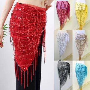 STAGE Wear Femme Sequins Tassel Belly Dancing Taist Chain Party Show Costumes Hip Scarf Dance Belts Accessoires en gros