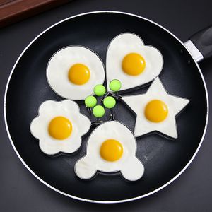 Stainless Steel 5 Style Fried Egg Pancake Shaper Omelette Mold Mould Frying Egg Cooking Tools Kitchen Accessories Gadget Rings fast ship