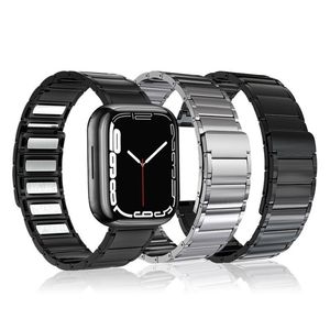 Bracelet en acier inoxydable avec boucle réglable avec lien de fermeture magnétique puissant pour Apple Watch Series 3 4 5 6 7 8 SE Ultra iWatch