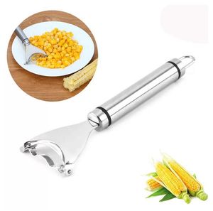 Acier inoxydable Maïs Stripper Fruits Légumes Outils Cob Peeler Battage Cuisine Gadget Cutter Trancheuse Poignée Ergonomique FY5307 C0622X2